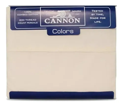 Juego De Sábanas Cannon 2 Plazas 1/2 Beige 200h 100% ALG Cts Beige