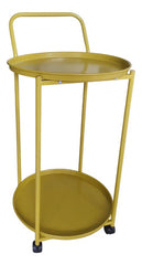 Mesa Carro Bar De Metal De 2 Niveles 4 Ruedas Tm Dorado Dorado Oscuro