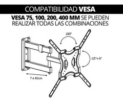 Soporte Extensible Nakan Para Tv De 13 A 65 Spl-578 Color Negro