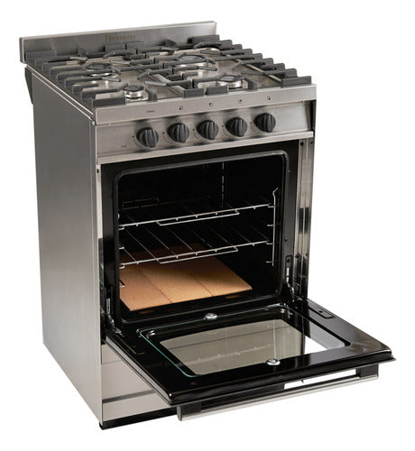 Cocina Semi Industrial Multigas Florencia 5818s Acero Inox Gris Oscuro