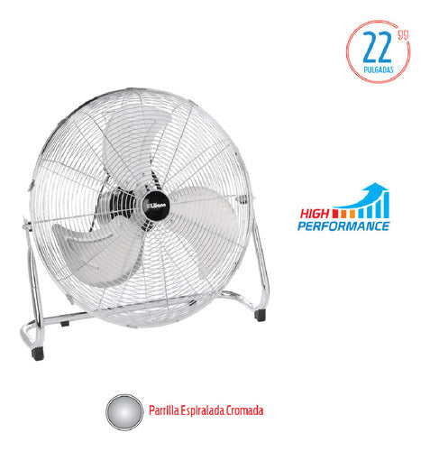 Turbo Ventilador Liliana Vtfm22 Cromado 3 Aspas 22 Pulgadas 55.88 Cm Plateado Metal 3