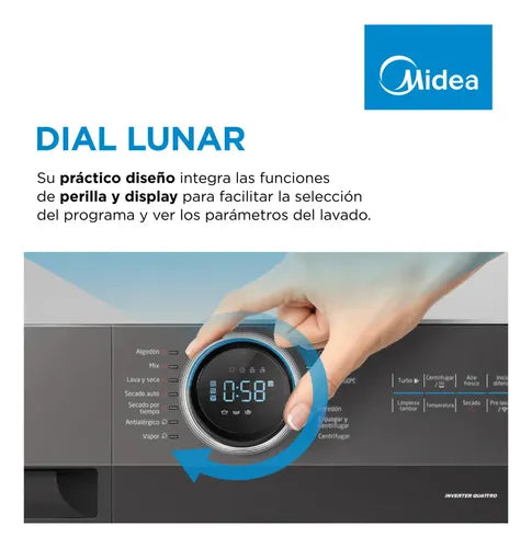 Lavasecarropas Midea Inverter Smart 8 Kg Mf200d80wb/w-a1 Color Blanco