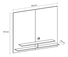 Panel De Tv Ricchezze Mesina Hickory Blanco De 160x127cm Marrón