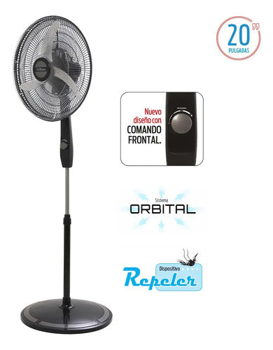 Ventilador De Pie Liliana De 20 Vpc20b 3 Velocidades 90w 50.8 Cm Negro Plateado Metal 3