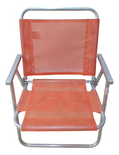 Reposera 1 Posición Playa Aluminio Botafogo Naranja H130kg Naranja