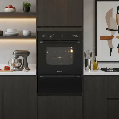 Horno A Gas De Empotrar Longvie H14600g Con Cajón Parrilla Negro