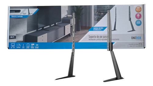 Soporte Pie Para Tv Onebox Inclinable Regulable 23 A 70 PuLG Color Gris Oscuro