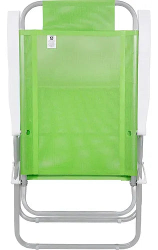 Reposera 4 Posiciones Bel Aluminio Poliéster Pvc Verde C Verde