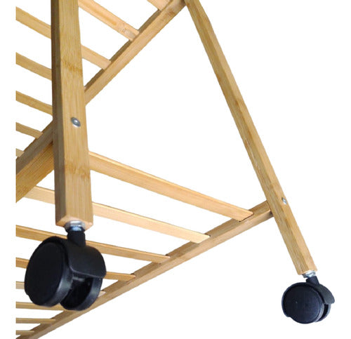 Organizador Bambu Estanterias Perchero Variables De Altura Marrón