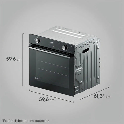 Horno Empotrable A Gas Electrolux Oe8gh 80l Efficient Negro