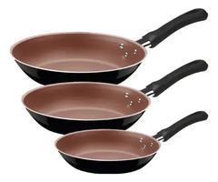 Juego De Sartenes 3 Piezas Michigan Linz Teflon Tramontina Antiadherente Negro