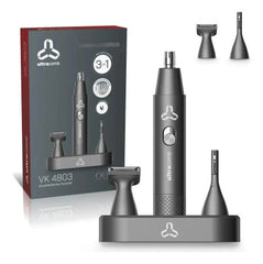 Recortadora Afeitar Cejas Barba Vk-4803 Ultracomb  3 En 1 Acero