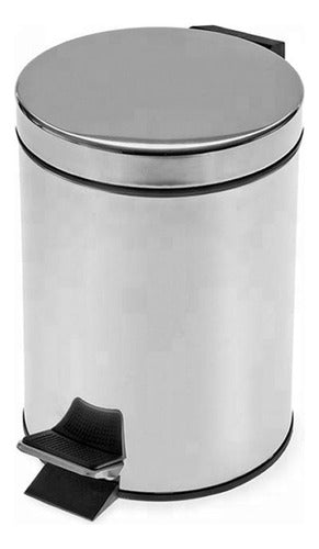 Tacho Cesto De Basura 5 Litros Con Pedal Acero Inoxidable Tm Gris