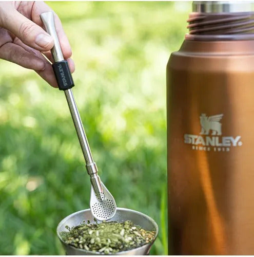 Bombilla Para Mate Stanley Original Spoon Inox Negro Sin Bpa