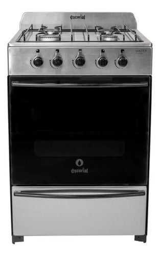 Cocina Gas Natural Escorial Master Classic Inox 56cm Gris