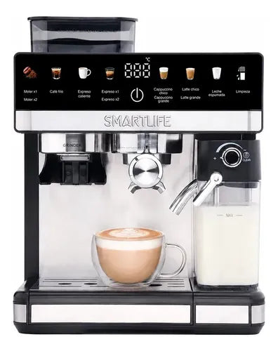 Cafetera Smartlife Expresso Digital Con Molinillo Ecgdm5750 Inox / Negro