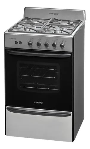 Cocina A Gas Longvie 13331xf 56cm Inox Cajón Parrilla Color Acero Inoxidable Tipo De Conexión Multigas