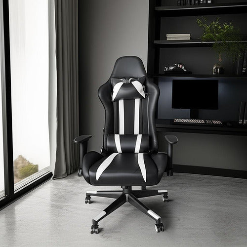 Silla Reclinable Oficina Pc Gamer Vivendi Negro Blanco