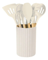 Set De 12 Utensillos De Cocina Carol 68012 C/contenedor Beige