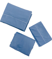 Juego Sábanas King Size Azul Microfibra Fp Home 2 Fundas Liso