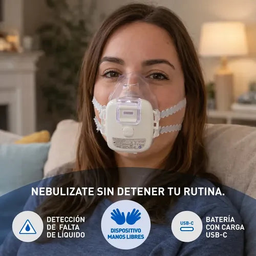 Nebulizador Manos Libres Silfab Nm40 Mesh Breeze Flex Blanco
