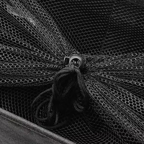 Cesto De Ropa Sucia Con Ruedas Plegable Compacto Rectángular Negro