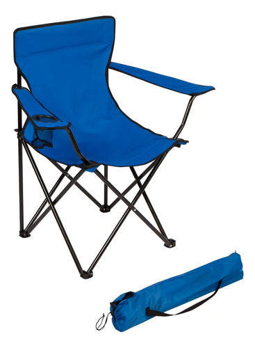 Silla Director Plegable Camping Bj-1803 Azul Porta Vaso Comodidad