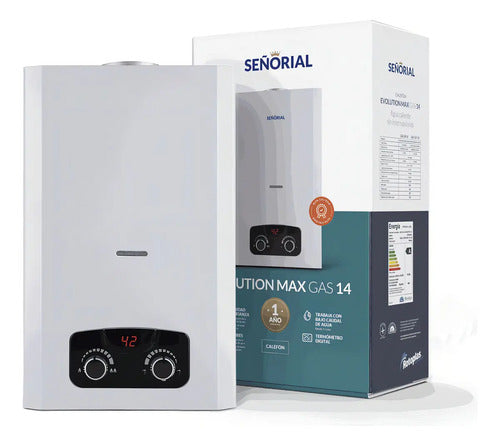 Calefón Señorial Evolution Max 14l Gas Natural Color Blanco Tipo De Gas Gn