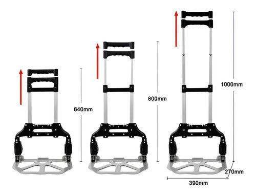 Carretilla De Carga Plegable Onebox Ob-z80 80kg Aluminio