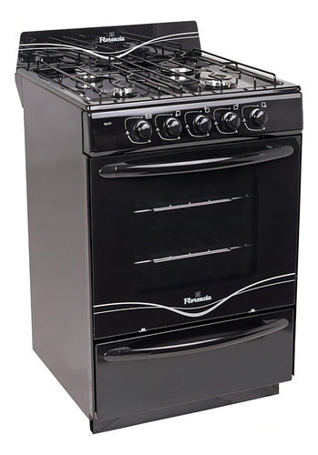 Cocina Florencia Recta 5517f A Gas Con Puerta Con Visor Color Negro