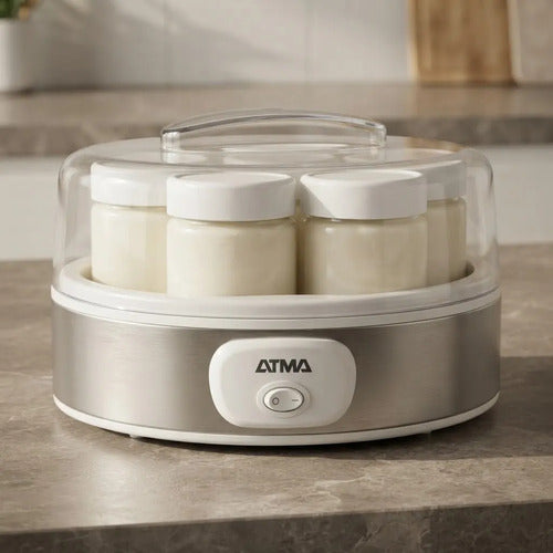 Yogurtera Atma Ymat26n 7 Frascos De Vidrio De 150ml C/u 15w Blanco