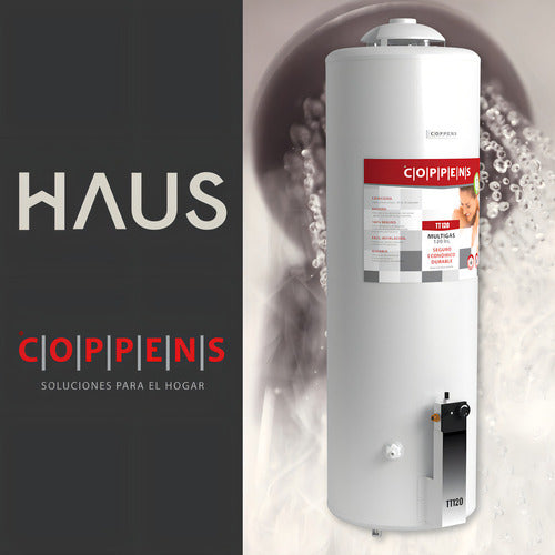 Termotanque Multigas Coppens 120 Litros Conexion Superior Color Blanco