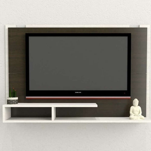 Mueble Panel Tv 52 Lcd Led Vivendi Combinado Wengue Blanco