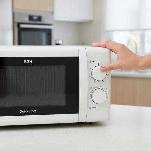 Microondas Mecánico Bgh Quick Chef B120m20i 20l 6 Nivel 700w