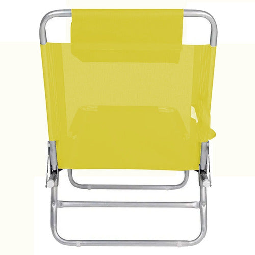 Reposera Cama Plegable Reclinable Aluminio Botafogo Amarillo Amarillo