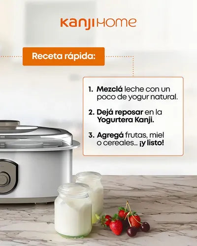 Yogurtera Kanji Kjh-yog20-01 De 7 Frascos De Vidrio 20w