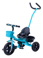 Triciclo Con Manija & Canasto Bebesit Sl1701c Azul H:30kg C Azul