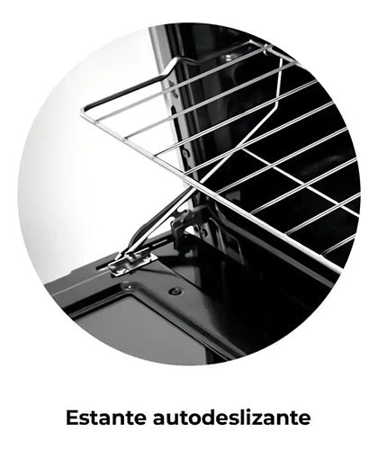 Horno Eléctrico Longvie He1900 Empotrable De 56 L Con Convección Y Grill Acero Inoxidable