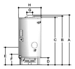 Termotanque A Gas De Pie Rheem Linea Comercial 300 Litros Negro