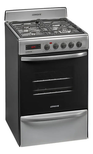 Cocina A Gas Longvie 21601xt 60cm Inox Grill Eléctrico Acero Inoxidable