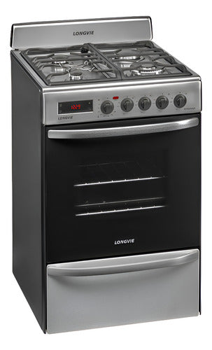 Cocina A Gas Longvie 21601xt 60cm Inox Grill Eléctrico Acero Inoxidable