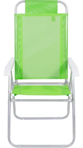 Reposera 4 Posiciones Bel Aluminio Poliéster Pvc Verde C Verde