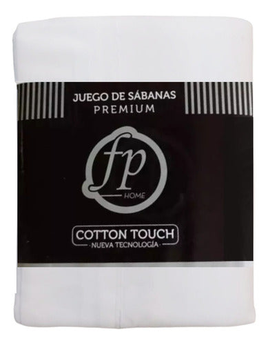 Juego Sabanas 1 Plaza 1/2 Fp Home Premium 300 Hilos Blancas Blanco Liso