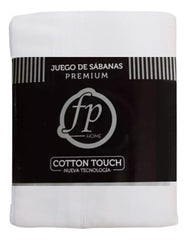 Juego Sabanas 1 Plaza 1/2 Fp Home Premium 300 Hilos Blancas Blanco Liso