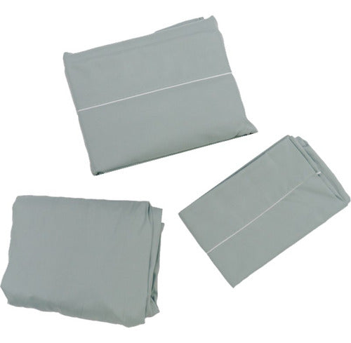 Juego De Sábanas Microfibra 1 1/2 Plaza Verde Fp Home Liso