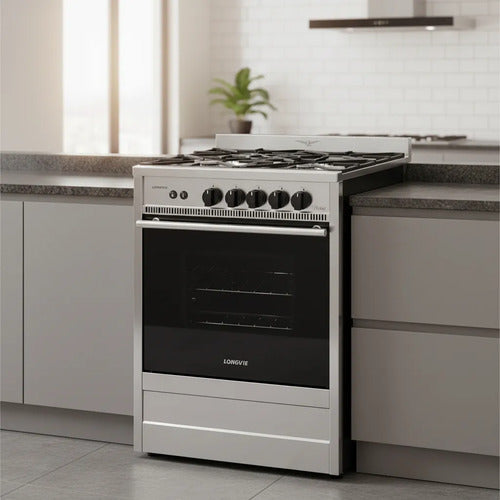 Cocina Gastronómica A Gas Longvie Bistró 31601xs 60cm Inox Plateado
