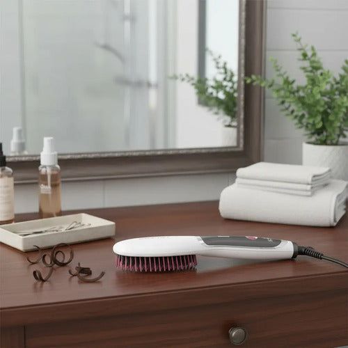 Cepillo Alisador Gama Innova Mini Electrico Peine Anti Frizz Blanco