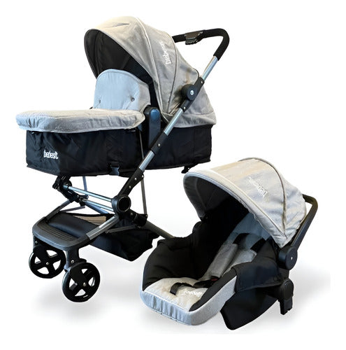Coche Cuna Bebesit 1365tsd Gris Claro 3en1 Travel System Cs