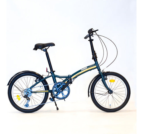 Bicicleta Plegable Randers Rodado 20 Shimano 7 Velocidades Color Azul