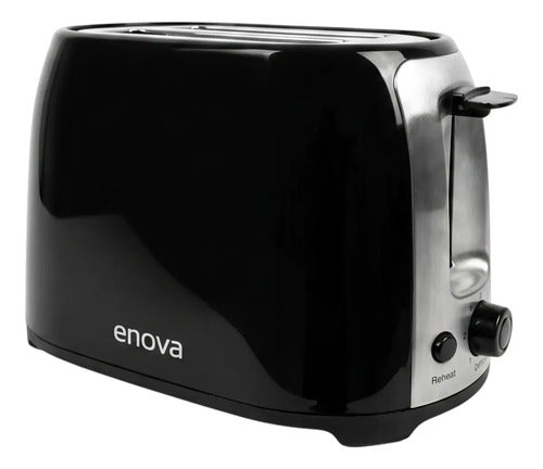 Tostadora Eléctrica Enova 750w 2 Posiciones Negra Negro